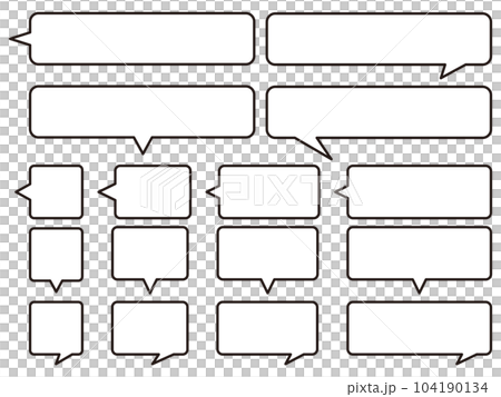 角丸 四角 吹き出し フレーム セット/白窓 角丸 四角 吹き出し フレーム セット/白窓 104190134