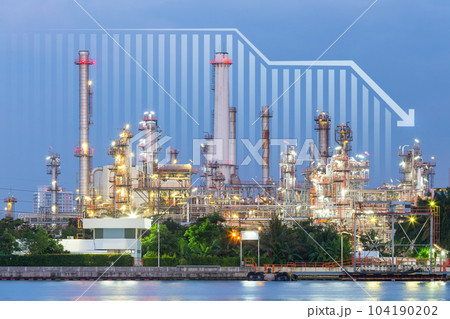 Oil gas refinery or petrochemical plant with concept of business. 104190202