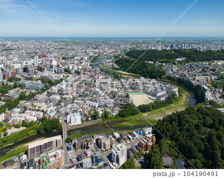 仙台市街空撮広瀬川 104190491