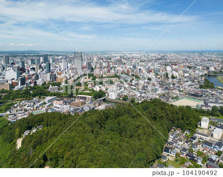 仙台市街空撮広瀬川 104190492