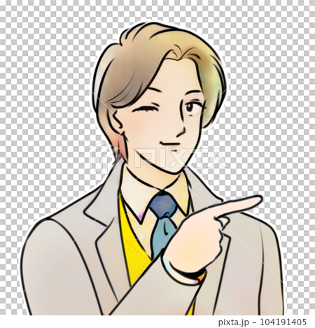 Retro girl cartoon style illustration Man pointing Retro girl cartoon style illustration Man pointing 104191405