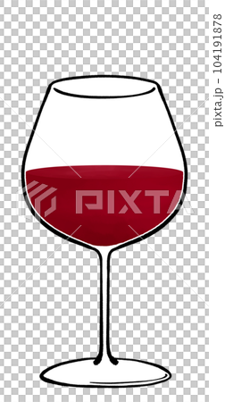 勃艮第酒杯中紅酒的插圖 104191878