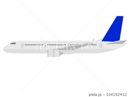 真横からみた空を飛んでいる飛行機のイラスト素材 [104192432] - PIXTA