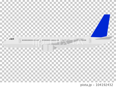 從側面看天空中飛行的飛機 104192432