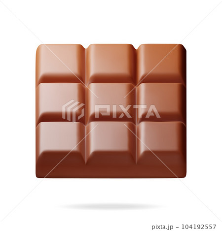 3D Milk Chocolate Bar Isolated on White. 104192557