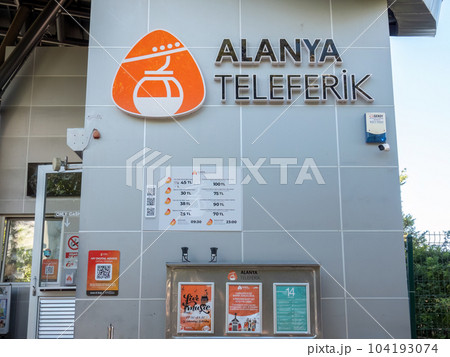 Alanya, Turkey - Nov 3, 2022. The city cableroad, pricing and schedule Alanya, Turkey - Nov 3, 2022. The city cableroad, pricing and schedule 104193074