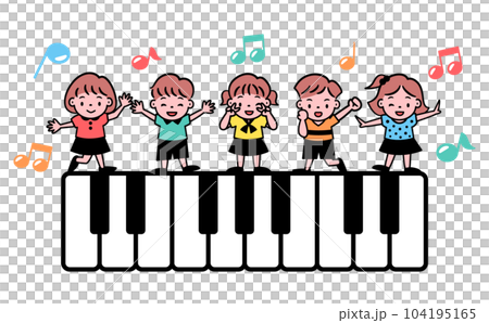 Music/Rhythmic dancing kids/children vector illustration material 104195165