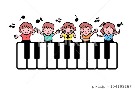 音楽・リトミックのキッズ・子どものベクターイラスト素材 音楽・リトミックのキッズ・子どものベクターイラスト素材 104195167