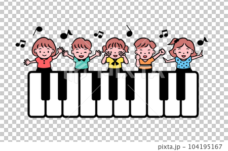 音楽・リトミックのキッズ・子どものベクターイラスト素材 音楽・リトミックのキッズ・子どものベクターイラスト素材 104195167