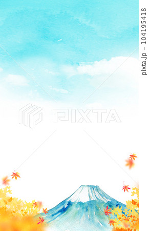 紅葉の季節の富士山 背景素材のイラスト素材 [104195418] - PIXTA