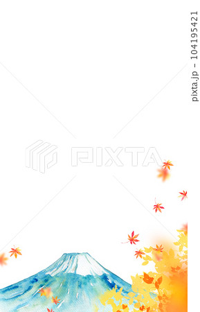 紅葉の季節の富士山 背景素材のイラスト素材 [104195421] - PIXTA