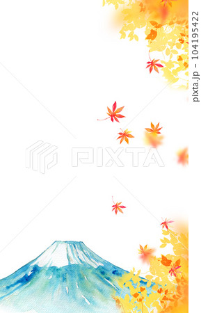 紅葉の季節の富士山　背景素材 104195422