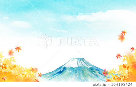 紅葉の季節の富士山 背景素材 紅葉の季節の富士山 背景素材 104195424