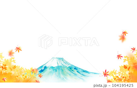 紅葉の季節の富士山　背景素材 104195425