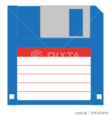 Floppy disk - color vector illustration of floppy diskette, white background 104195458