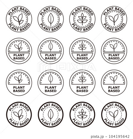 プラントベース　ラベル　アイコン　PLANT BASED 104195642