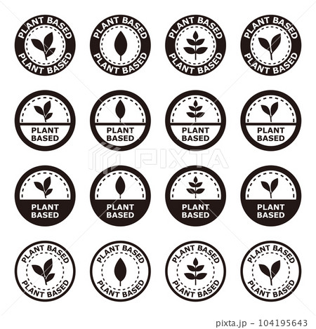 プラントベース　ラベル　アイコン　PLANT BASED 104195643