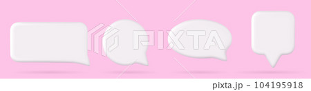 Realistic set of 3D speech boxes 104195918