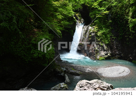 「大釜ノ滝」新緑2（徳島県那賀郡那賀町） 104195941