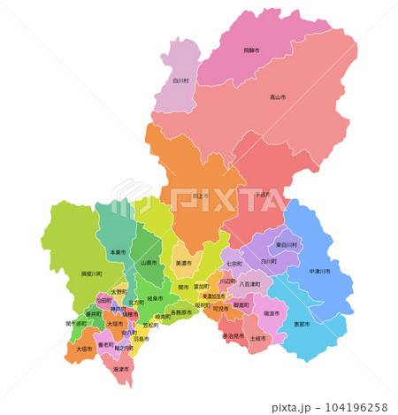 岐阜県と市町村地図 104196258
