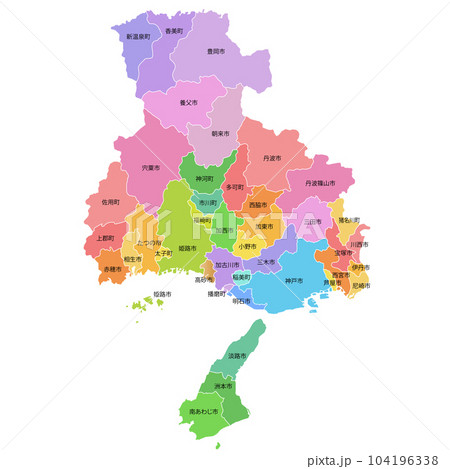 兵庫県と市町村地図 104196338