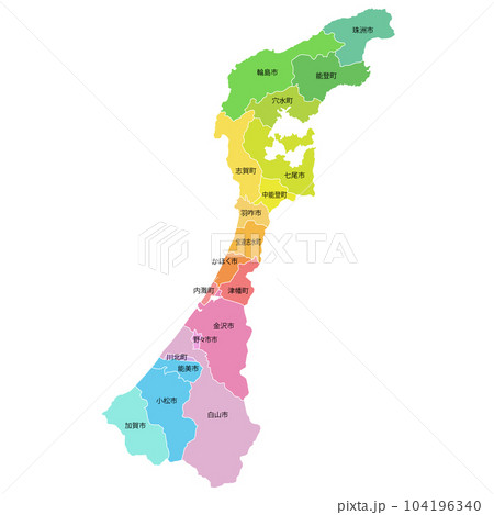 石川県と市町村地図 104196340