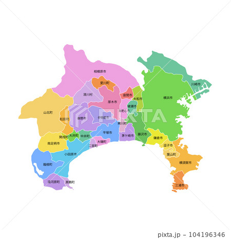神奈川県と市町村地図 104196346