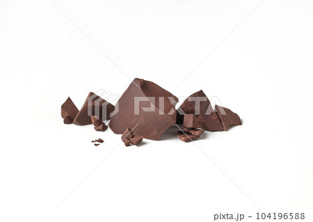 Chunks of homemade dark chocolate. 104196588
