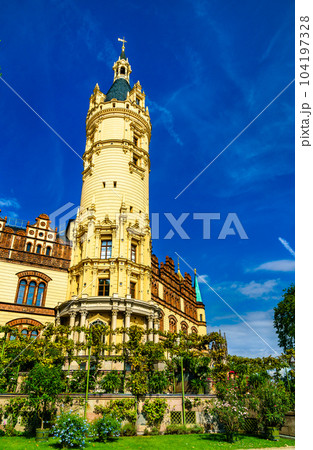 Tower of Schwerin Castle in Mecklenburg-Vorpommern, North Germany Tower of Schwerin Castle in Mecklenburg-Vorpommern, North Germany 104197328