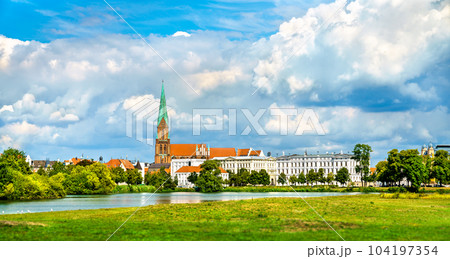 Skyline of Schwerin with its Cathedral in Mecklenburg-Vorpommern, Germany Skyline of Schwerin with its Cathedral in Mecklenburg-Vorpommern, Germany 104197354