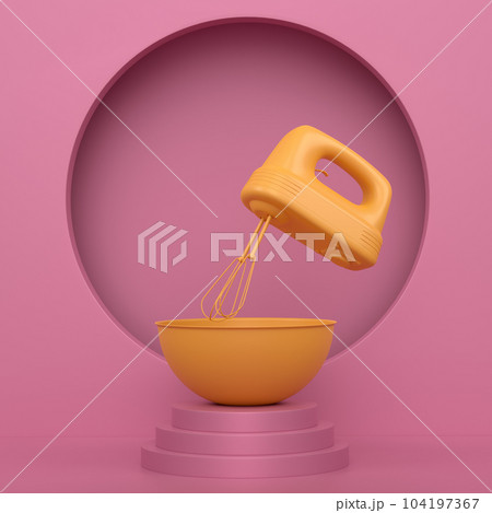 Abstract scene or podium with mixer on monochrome background. 104197367