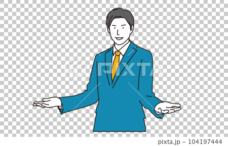 商人張開雙臂歡迎 商人張開雙臂歡迎 104197444