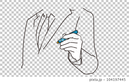 Handy businessman with pen Handy businessman with pen 104197445