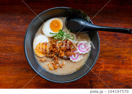 Sapporo miso ramen in a bowl 104197570