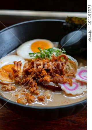 Sapporo miso ramen in a bowl 104197578