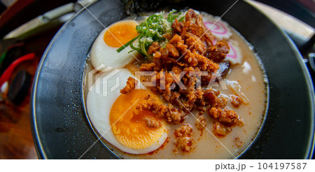 Sapporo miso ramen in a bowl 104197587