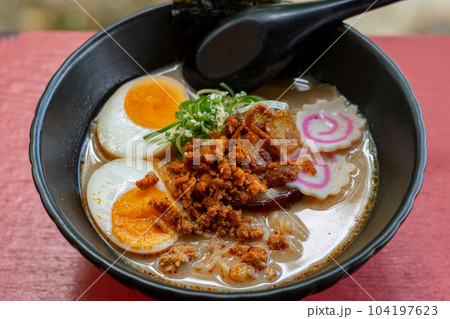 Sapporo miso ramen in a bowl Sapporo miso ramen in a bowl 104197623