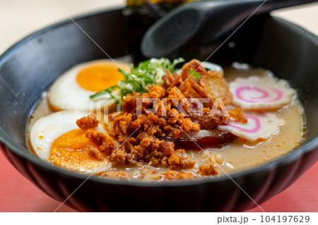 Sapporo miso ramen in a bowl 104197629