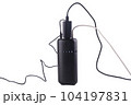 powerbank black isolated on a white background, usb cables, plug 104197831