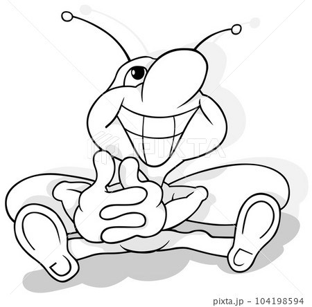 Drawing of a Beetle with a Big Smile Drawing of a Beetle with a Big Smile 104198594