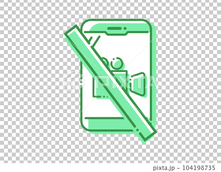 Smartphone recording prohibited green Smartphone recording prohibited green 104198735