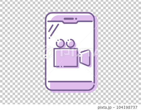 Smartphone recording purple Smartphone recording purple 104198737