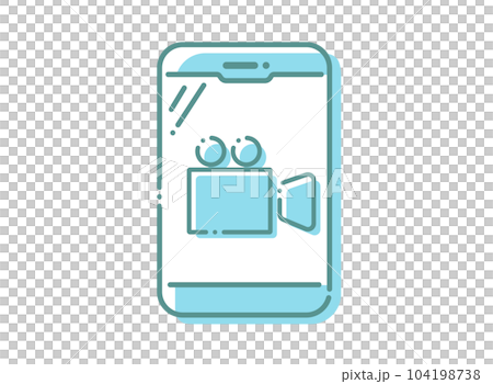 Smartphone recording blue Smartphone recording blue 104198738