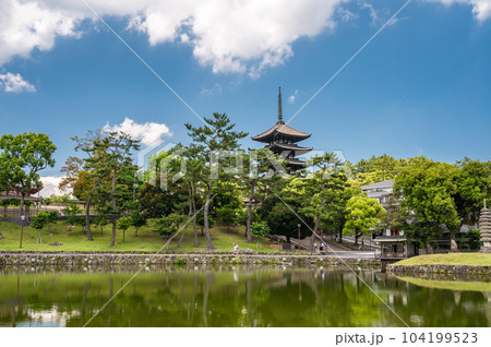 猿沢池と興福寺五重塔 猿沢池と興福寺五重塔 104199523