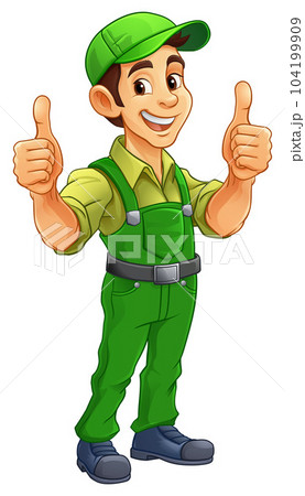 Handyman Mechanic Painter Plumber Cartoon Mascot Handyman Mechanic Painter Plumber Cartoon Mascot 104199909