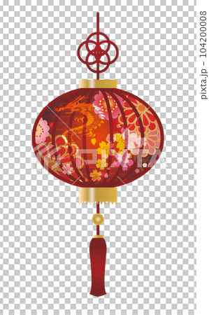 中華風の提灯飾り背景 104200008