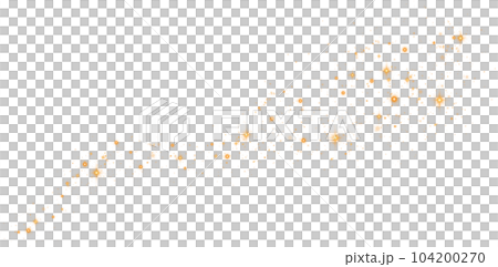 Golden glitter wave abstract illustration. Gold stars dust trail sparkling particles isolated on transparent background. Magic concept. PNG. Golden glitter wave abstract illustration. Gold stars dust trail sparkling particles isolated on transparent background. Magic concept. PNG. 104200270