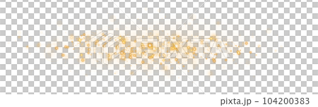 Golden glitter wave abstract illustration. Gold stars dust trail sparkling particles isolated on transparent background. Magic concept. PNG. 104200383