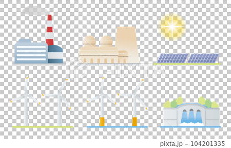 Power plant illustration set Power plant illustration set 104201335