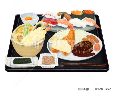 豪華バイキング　リアルイラスト 104201352